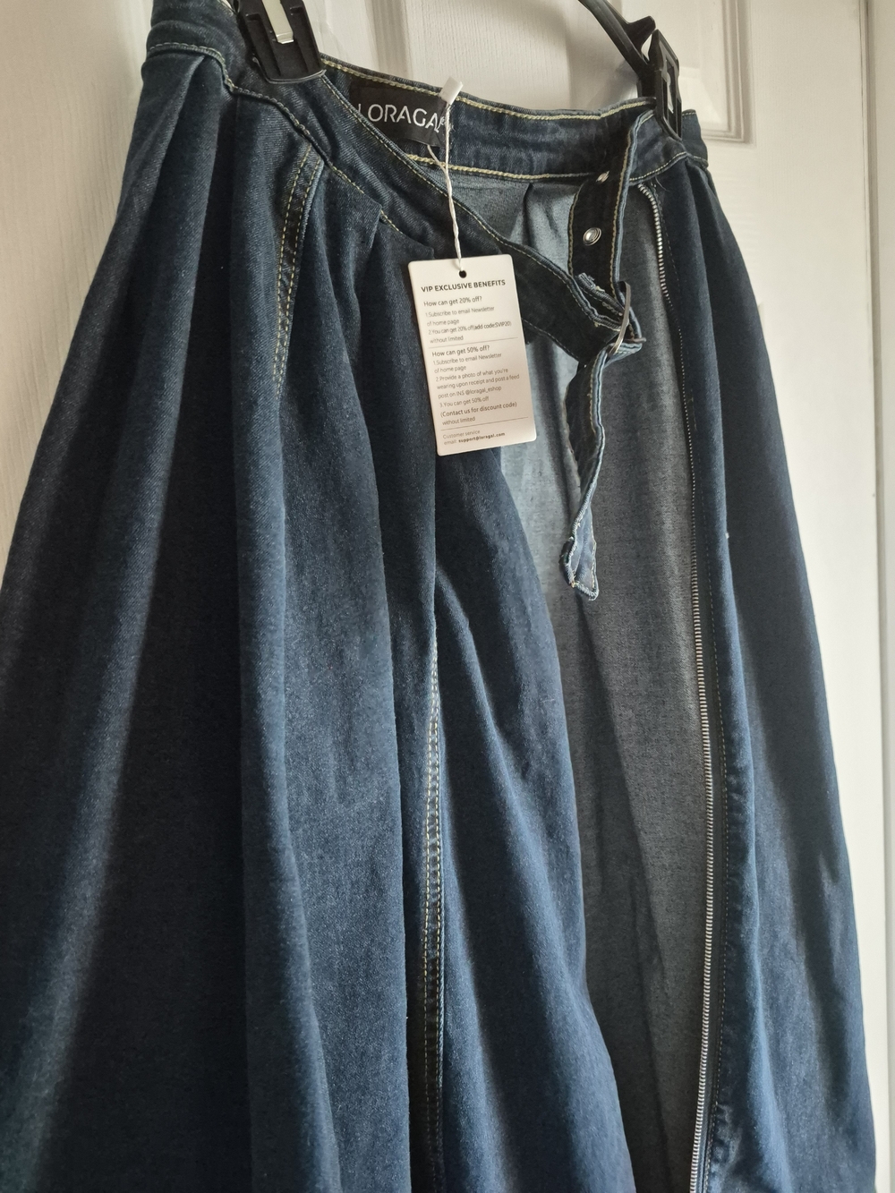Rosegal Dark Blue Denim Full Skirt